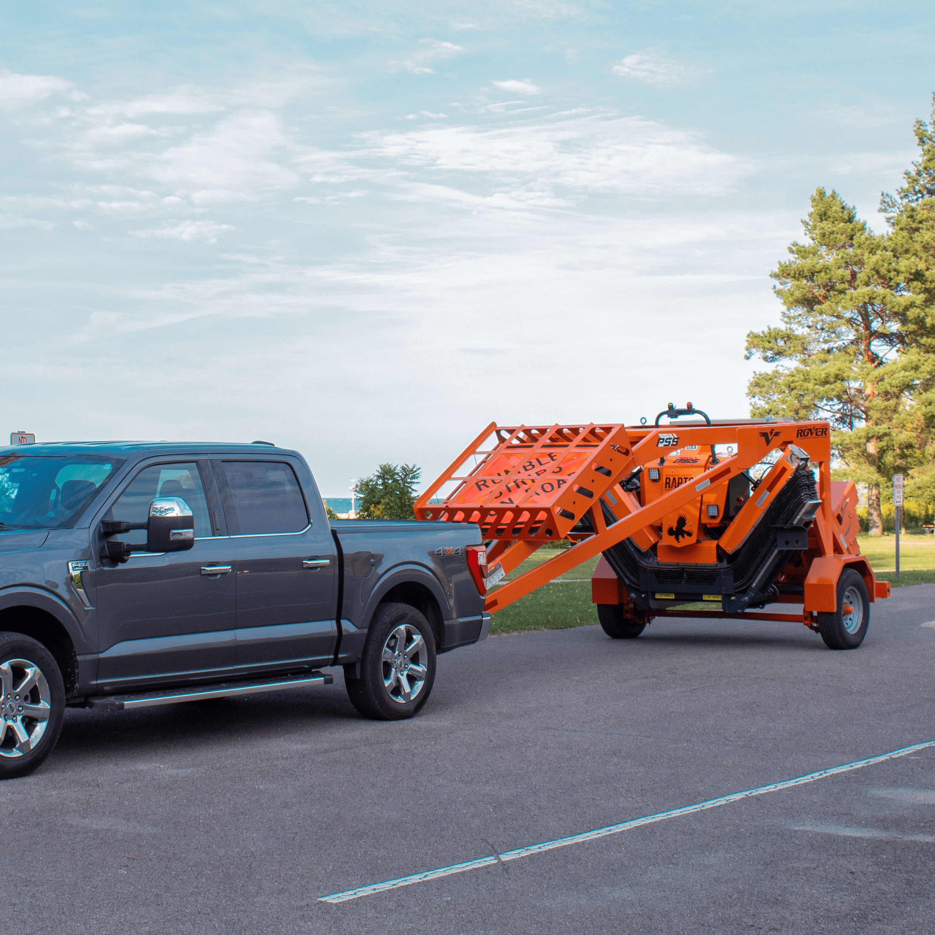 Rover™ for automated RoadQuake™ temporary portable rumble strip deployment