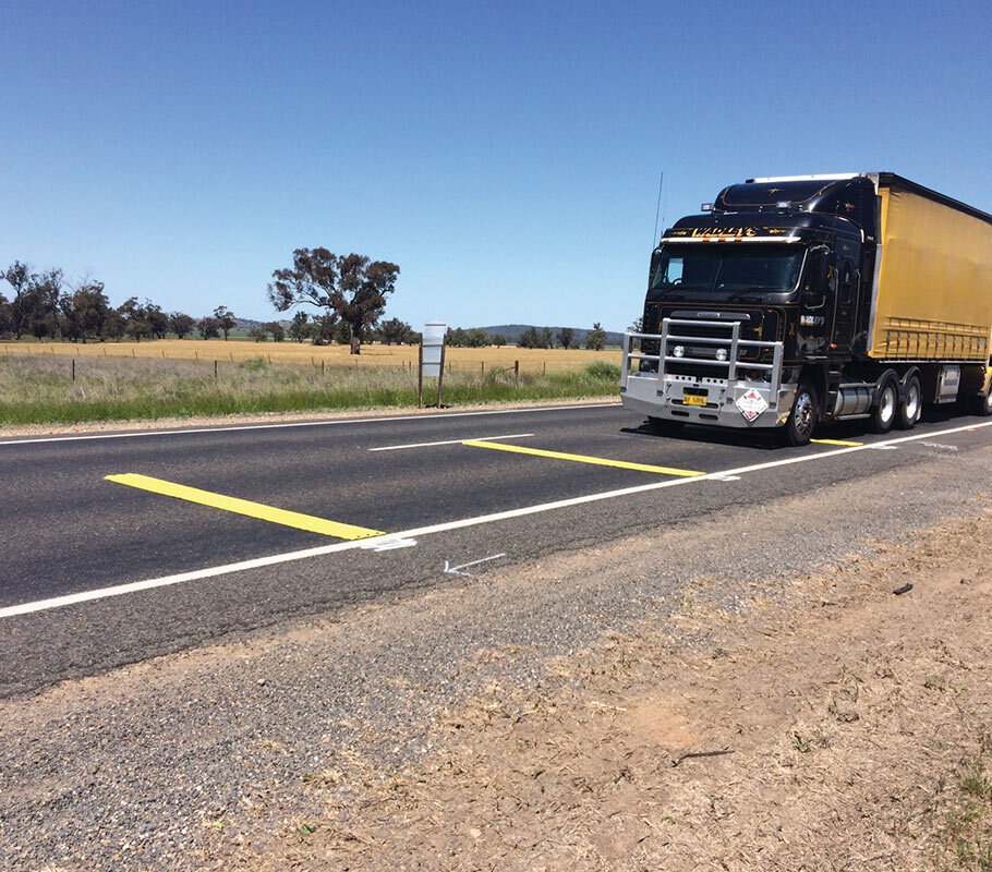 Roadquake Raptor Orange & Yellow RoadQuake™ 2F Temporary Portable Rumble Strip