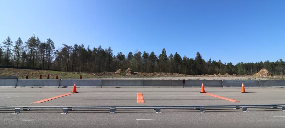 Orange & Yellow RoadQuake™ 2F Temporary Portable Rumble Strip