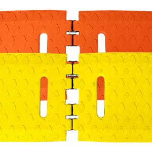 Orange & Yellow RoadQuake™ 2F Temporary Portable Rumble Strip
